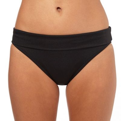 Black folded waist bikini bottoms
